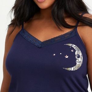 Navy Blue Moon Super Soft Adjustable Tank Top